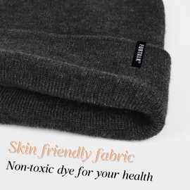 Furtalk Women's Knitted Beanie Hat, Winter Hats for Women & Men, Soft, Warm, Unisex, Cuffed - Black (black 01)