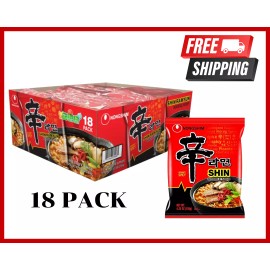 Nongshim 18 PACK - NONGSHIM SHIN RAMYUN SPICY BEEF RAMEN NOODLE SOUP (4.02 OZ./EA)