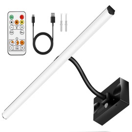 phonar Picture Lights for Wall,Battery Operated Wall Sconce Rechargeable,LED Wall Light Cordless with Remote,3 Color Temperature, Art Lights for Painting,Gallery,Dartboard Lights,Black