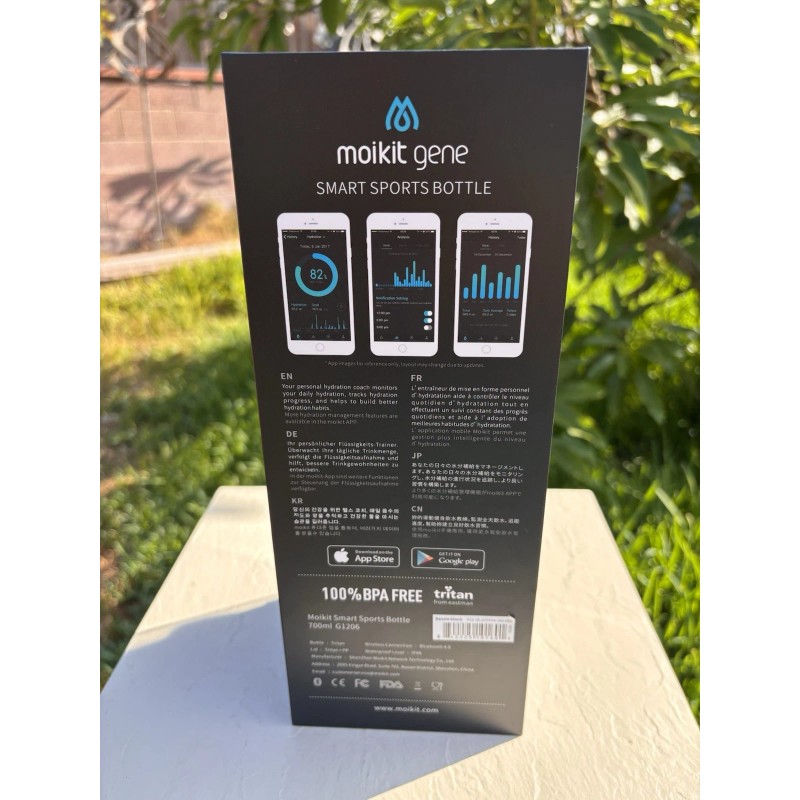 Moikit Gene Smart Sports Bottle 700ml 24oz SmartStraw Hydration Tracker