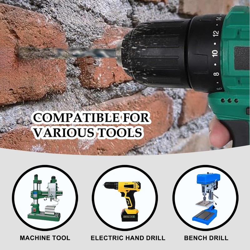 NORTOOLS Masonry Drill Bits 5 PCS Concrete Drill Bit Sets