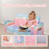 alldomess Kids Couch Extra Large,Glow in The Dark 2-in-1 Folding