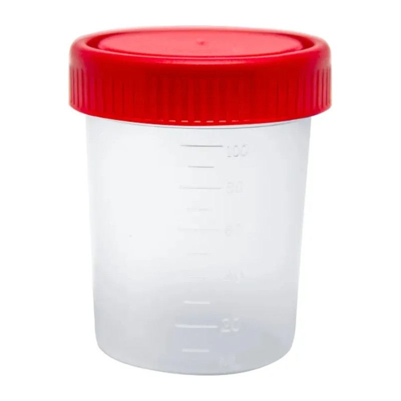 Vaso Plástico Estéril 100ml Pack 50 Unidades Con Graduación Plastic