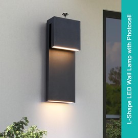 Tarentlight Dusk to Dawn Outdoor Lighting Fixture Wall Mount,Modern Integrated LED 2-Light 17W, Exterior Sensor Front Porch Light,Textured Black,Anti Rust Outside Wall Lights for House,Doorway,Garage