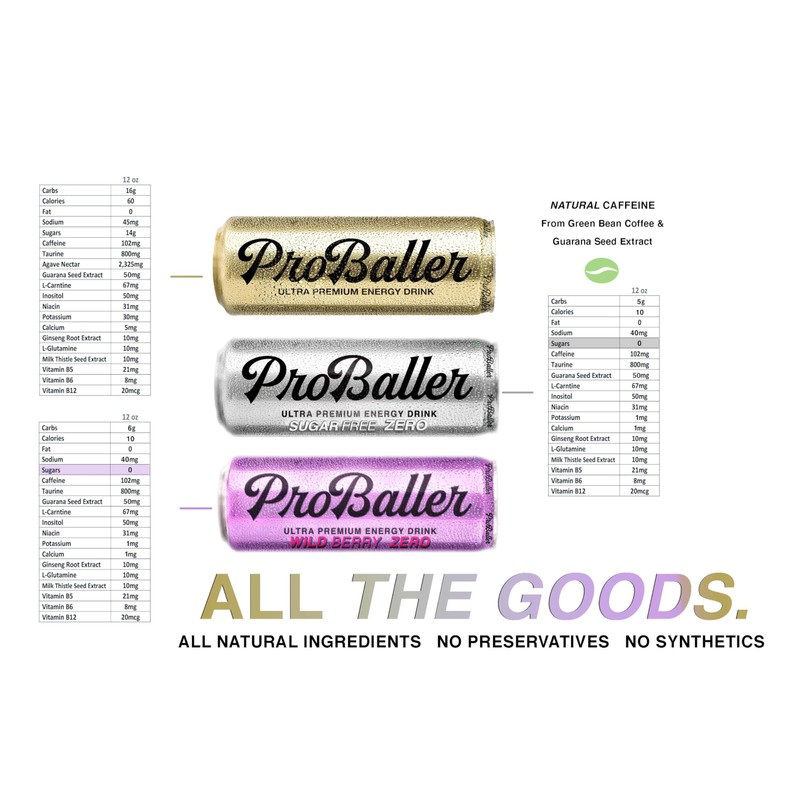 ProBaller Ultra Premium Energy Drink - Sugar Free