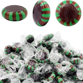 Chocolate Mint Starlights Disc Hard Candy, Individually Wrapped (2 Pounds, Approx 160 Pcs)