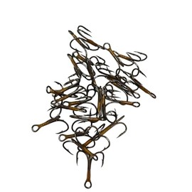 Eagle Claw 374 Treble Hook 2X Strong Bronze Treble Hook Sizes #2, #4, #6 & #8 in Both 50 and 25 Packs (374 Treble Bronze #8-25 Pack)