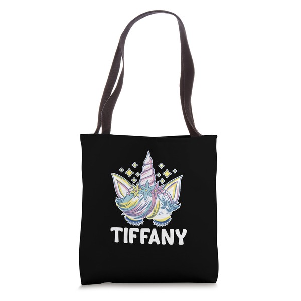 Cute Personalized Name Unicorn Crown Tiffany Tote Bag
