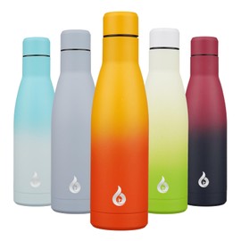 BJPKPK Insulated Water Bottle 17oz Stainless Steel Water Bottles Reusable Metal Travel Sports Water Bottle Keep Cold And Hot,Sunset Orange