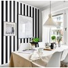 Erfoni 17.7"x394" Wallpaper Stripe Peel and Stick Wallpaper Modern Black