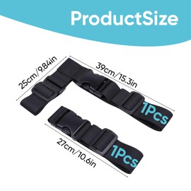 Add a Bag Luggage Straps - 2 PCS Adjustable Suitcase Straps Heavy Duty Luggage Connector Belt - T-Type Strap for Your 3 Suitcase Tie Together - Travel Baggage Attachment Accessories