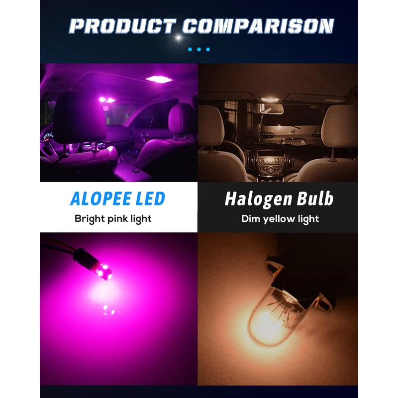 Alopee 30 Pack 194 Led Light Bulb Purple DC 12V