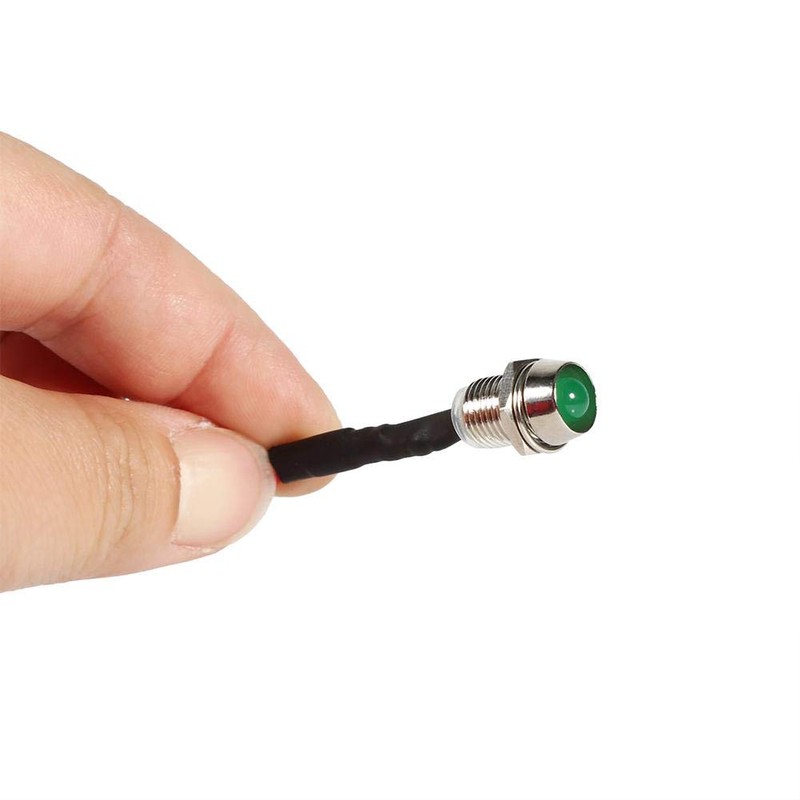 Qiilu 4Pcs 12V 8mm LED Indicator Light Panel Pilot Dash