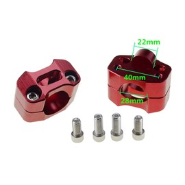 WOOSTAR 7/8" Motorcycle Handlebar Risers with Screws Replacement for Kawasaki Mini Dirt Bike Pit Bike ATV Quad Red