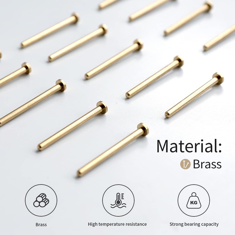 XAOHOME Pegboard Hooks, 24pcs Exclusive Brass Pegs Fittings for Peg