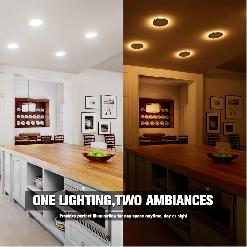 VOLISUN 12 Pack 6 Inch 5CCT Recessed Light with Night