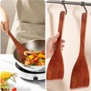 33 cm Wooden Spatula for Cooking, Long Handle, Pack of