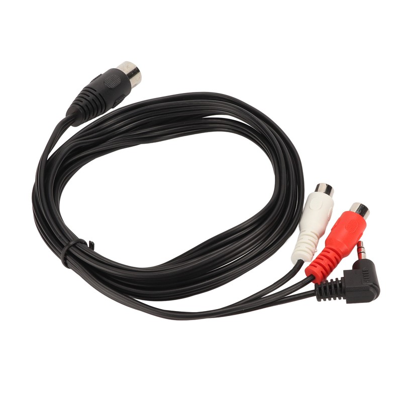 DIN 5Pin Male to 2 RCA Female and 3.5mm Cable