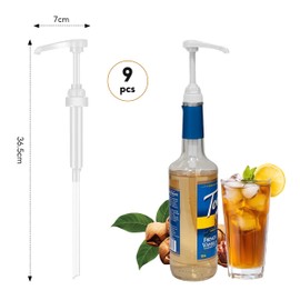 Pack of 6 Dosing Pump Syrup Pump Dispenser Dosing Dispenser Replacement Reusable Pump Attachment Syrup Dispenser Pump for Bathroom Syrup Honey Cream Home Kitchens and Cafes (White)