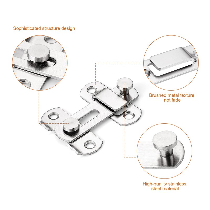 2 Pieces Stainless Steel Flip Latch with Fixing Screws for