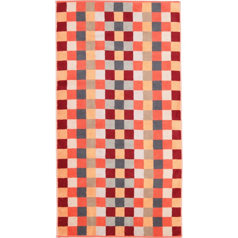 Cawö bath towel Unique Karo orange size 70x140 cm