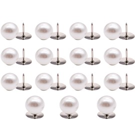 15 Sets Pearl Brooch Buttons, Removable Reusable Buttons, No Sew Cover Up Pearl Buttons for Clothing Coats Shirts DIY Crafts (10mm, White) YIGUANXIN