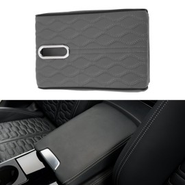 REPAIROCK Universal Center Console Cover Car Armrest Cover Multifunctional Middle Console Cover Lid for Most Vehicle SUV Car Sedan 12.60"x8.66"x1.97" Gray Napa Leather