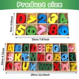 216 Pieces Wooden Letters and Numbers, Wooden Uppercase Letters, Colourful Wooden Letters Numbers with Storage Compartment for Crafts, DIY, Wedding, Display, Decor, Wall Art, Decor, Children's