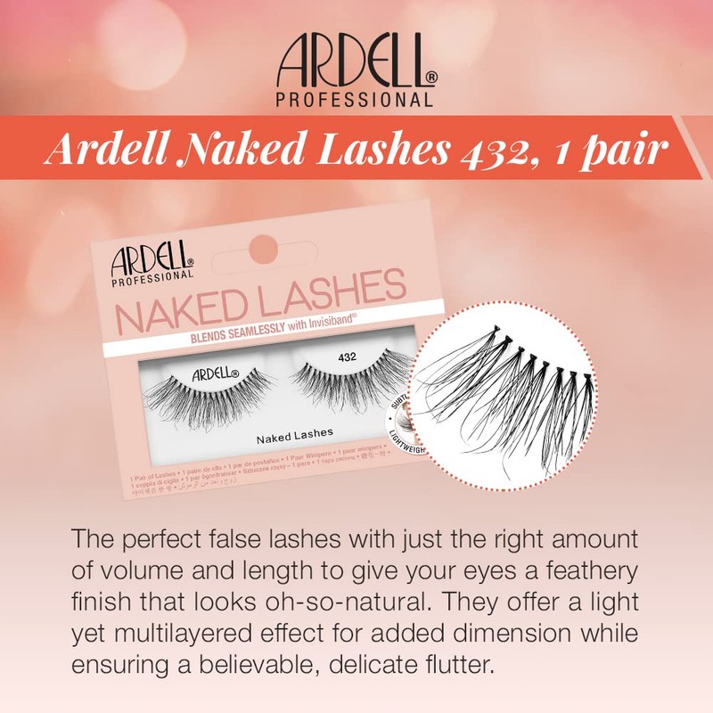 Ardell Naked Lashes Natural 432 with Invisiband – Lightweight, Natural