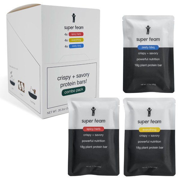 Super Team Savory + Crispy Protein Bars - Combo Pack