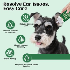 EcoStylife Dog Ear Hair Removal Tool with Ear Powder for Dogs Plucking