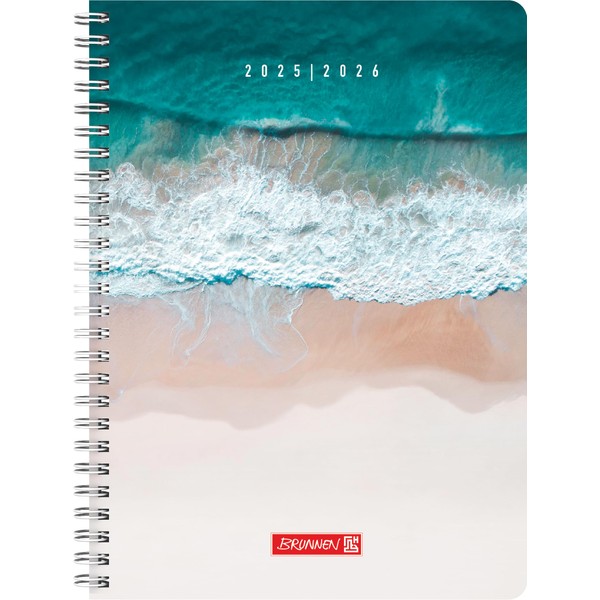 BRUNNEN School Calendar Style 2025/2026 "Beach Waves" | A5, Plastic