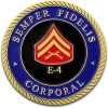 United States Marine Corps Corporal E4 Challenge Coin
