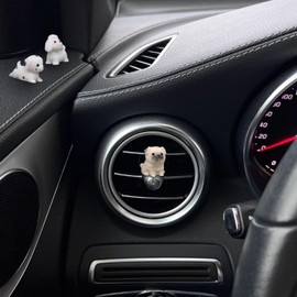 6 Pcs Mini Dog Dashboard Decorations, Mini Resin Dogs for Cute Car Accessories Interior, Rearview Mirror Ornaments Funny Gifts for Women Girl