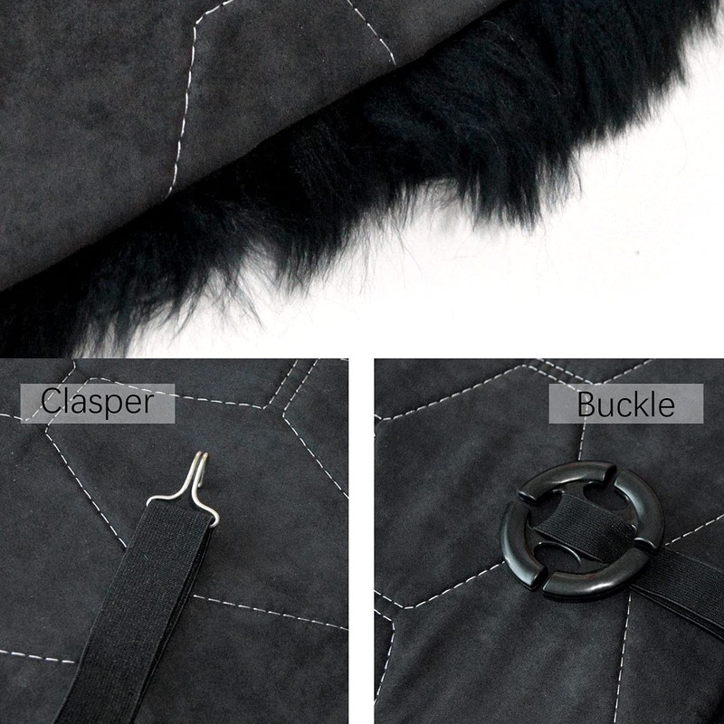OKAYDA Natural Sheepskin Car Seat Cover Fluffy Square seat Cushion