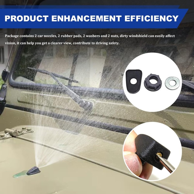 Lyxheth 2PCS Car Front Windshield Washer, Windshield Sprayer Nozzle, Windshield
