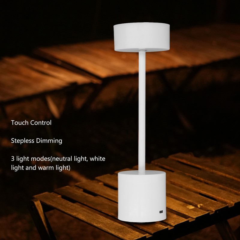 Cordless Table Lamp Touch Control Stepless Dimming 3 Light Modes