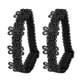 2 Pairs Black Shoe Straps Womens Elastic Detachable Buckle Shoe Ankle Straps Belt Band Anti Slip Shoe Ankle Straps High Heels Anti-loose Shoelace Accessories Shoe Laces for Holding Loose High Heel