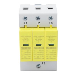 AC Surge Protective Device Flame Retardant PC Shell Quick Response Protective Arrester Device 3P 10‑20KA 420V