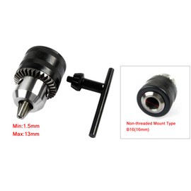 YXQ 1.5-13mm Capacity Drill Chuck Press B16 Non-Threaded Mount Tapered for 16mm, w SDS Plus Shank Bit Clamp Mini Electric for Air Impact Wrench Converter