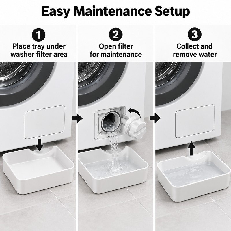 Washing Machine Drain Pan Tray – Water Catcher Floor Protector