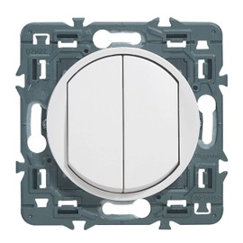 Legrand Celiane LEG99721 Double On-Off/Two-Way Switch 10 A for Self-Assembly White