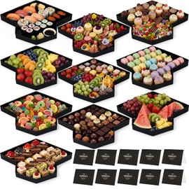 10 Pcs 2026 Graduation Cap Serving Tray Grad Charcuterie Fillable Cardboard Food Tray with 10 Cards Candy Box Container Graduation Decorations for 2026 College Grad Party Supplies
