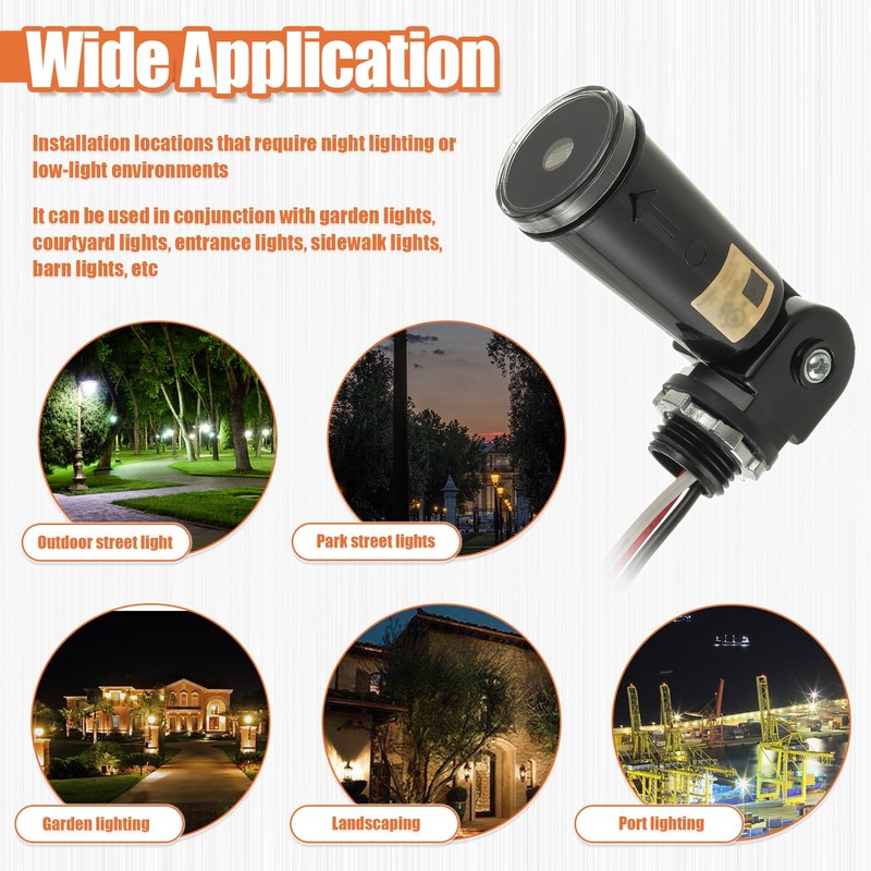 JAMHER 5 Pack 120-277V AC Photocell Light Sensor Light Control