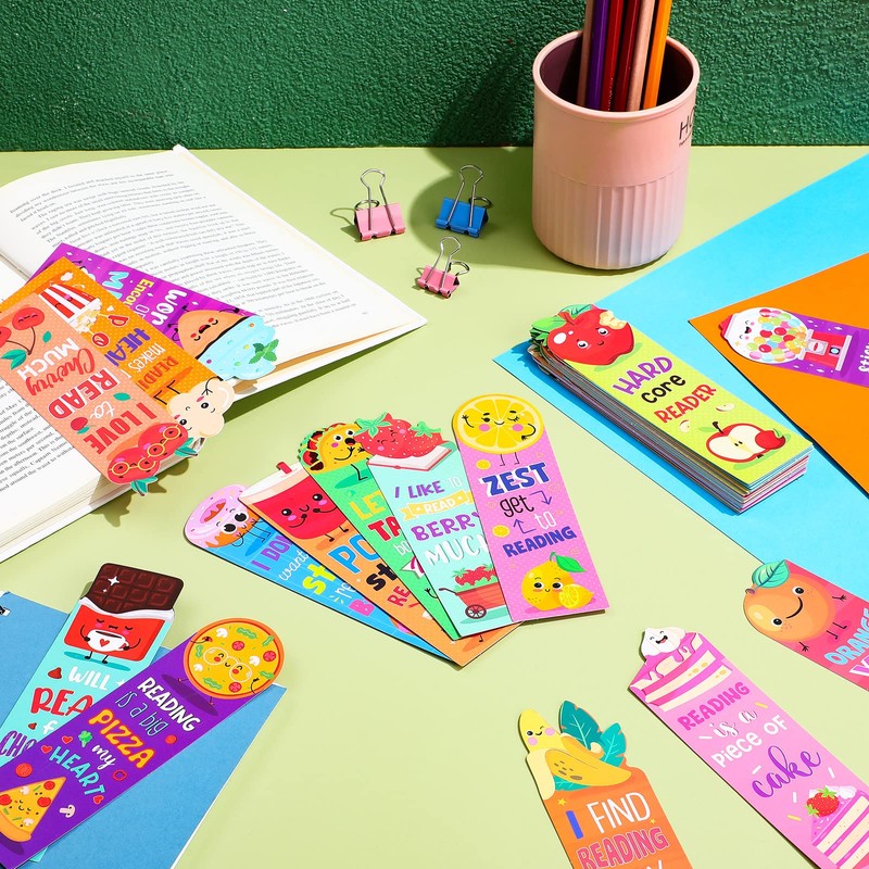Lincia 60 Pcs Scratch and Sniff Scented Bookmarks Bulk for