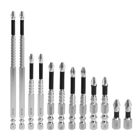 ZMDMAH 12 Piece Drill Bit Set High Magnetic Screwdriver Drill Bit Set for Hammer Drills and Electric Screwdrivers 25, 50, 65, 70, 90, 150 mm Bit Set Magnetic