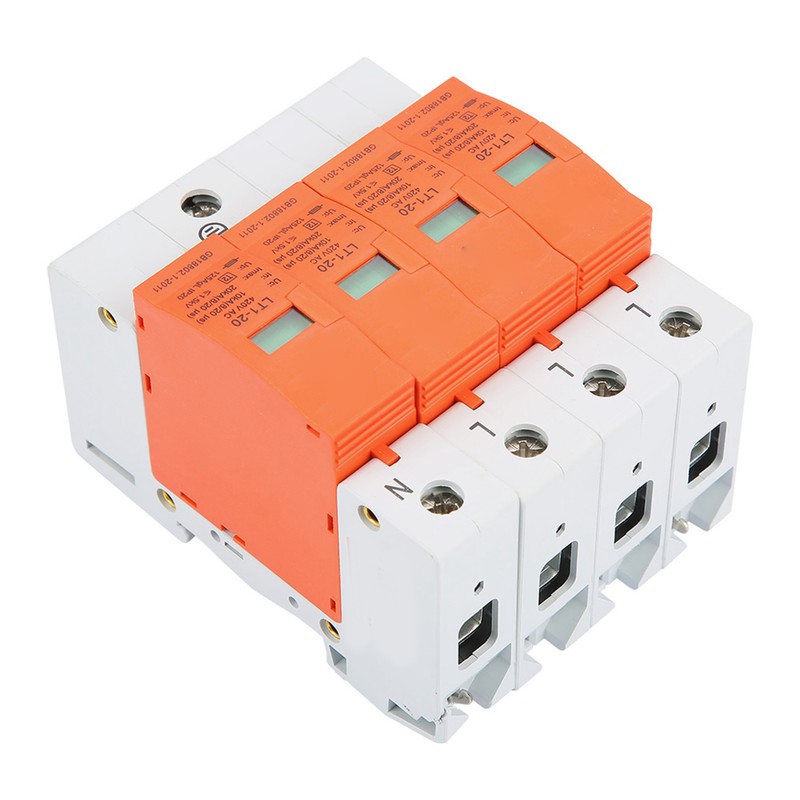 4P 20kA 420vAC House Surge Protective Low voltage Arrester Device