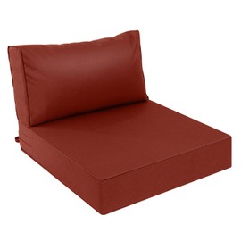 AAAAAcessories Outdoor Deep Seat Cushions for Patio Furniture, Waterproof Replacement Patio Chair Cushions, 24 x 24 x 5 + 24 x 13.5 Inch, Rust