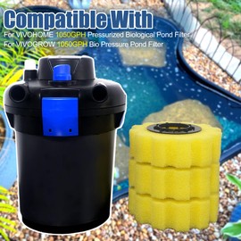 PurifyLogix Sponge Filter Media Pad For Vivohome 1050 GPH Grech Pond Bio Pressure Filter Foam Koi Fish, Sponge for Vivogrow 1050 GPH Pressurized Biological Pond, Replacement for TRUPOW Pond Filter Kit