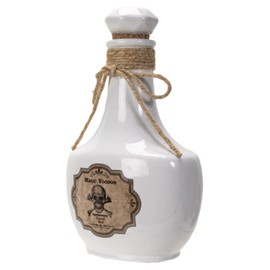 Pacific Giftware White Creepy Skull and Cross Bones, Voodoo Ceramic Bottle Decorations, Spooky Tabletop Decor, 4.92" X 3.15" X 7.87" Size